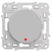 Переключатель с LED-подсветкой Odace алюминий