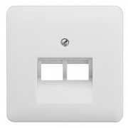 Накладка 2-ая компьютерной/телефонной RJ45/RJ11 розетки наклонная Jung CD Светло-серый