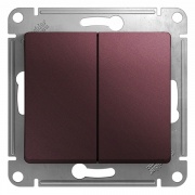 Двухклавишный  выключатель 10A  механизм  SE Glossa, баклажановый