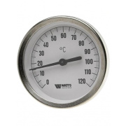 Термометр биметаллический аксиальный WATTS F+R801 OR - 1/2" (D-63 мм, шкала 0-160°C, гильза 50 мм)