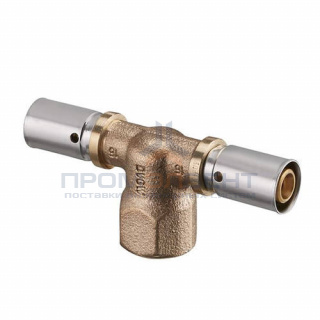 Тройник с переходом на внутреннюю резьбу Oventrop Cofit P - 16x2.0 x 1/2" (прессовой, бронза)