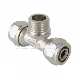 Тройник с переходом на наружную резьбу VALTEC VTm.333 - 32 x 1"1/4 (винтовой, для металлопласт.труб)