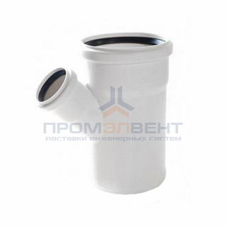 Тройник с уменьшенным отводом на 45° REHAU RAUPIANO PLUS - 90 x 75 (для внутренней канализации)