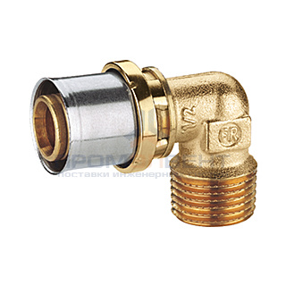 Переход на наружную резьбу угловой Giacomini RM127 - 20x2.0 x 1/2" (прессовой, для металлопл.труб)