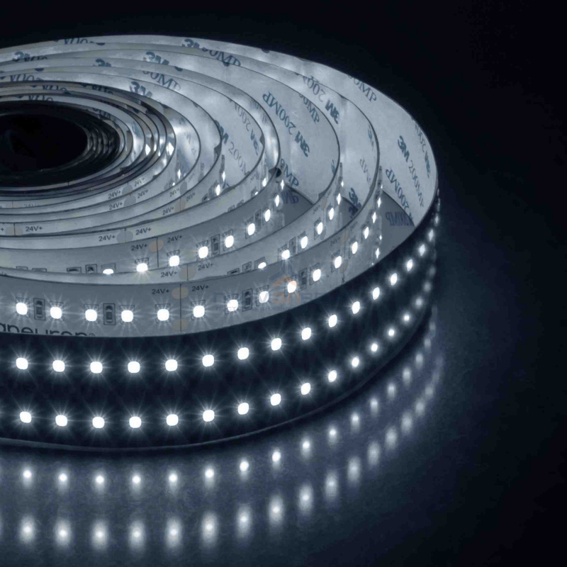 00-307 Светодиодная лента, 24В, 42Вт/м, smd2835, 240д/м, IP20, 4200Лм/м, подложка 30мм, 5м, холодный белый