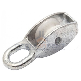 Блок для троса одинарный 50мм нейлоновый шкив (трос 12мм) оцинкованный