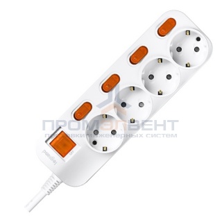 Anam Legrand e-Fren 4 Удлинитель с выключателем+ индивидуальным выкл.,шнур 2.5м, 16A, 250V